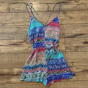 ❗️SOLD❗️Lush Multi-Colored Romper - S
